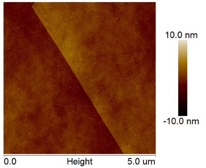 AFM of MoSe2 on SiO2